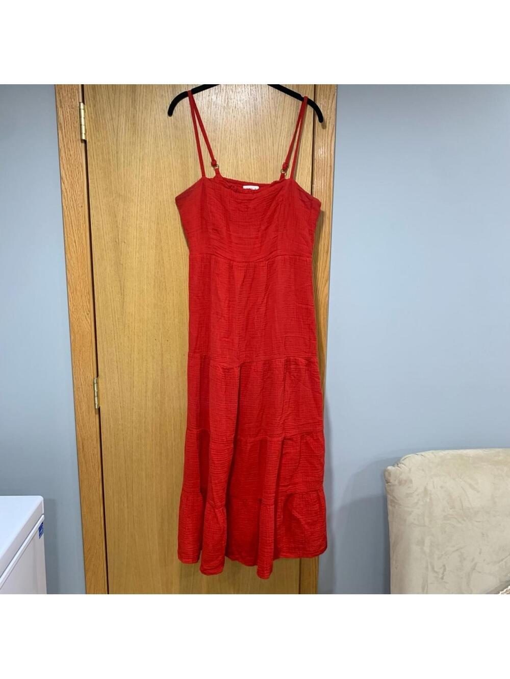 Knox Rose Tiered Red Dress - Size Small